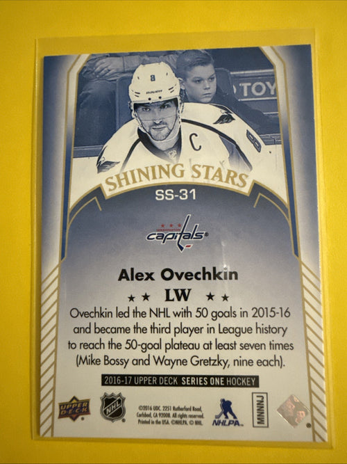Alex Ovechkin 2016/17 UD Shining Stars Card - back