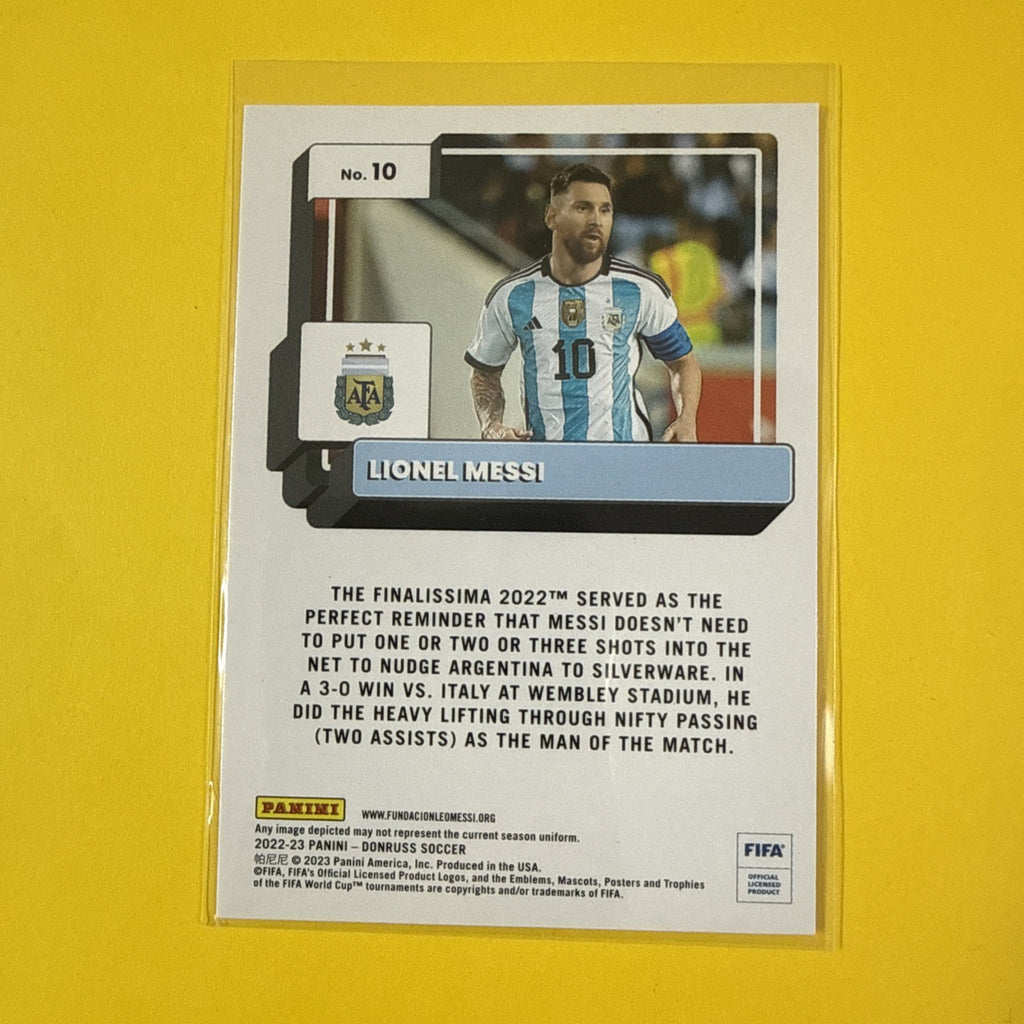 Lionel Messi 2022/23 Panini Donruss Card - back