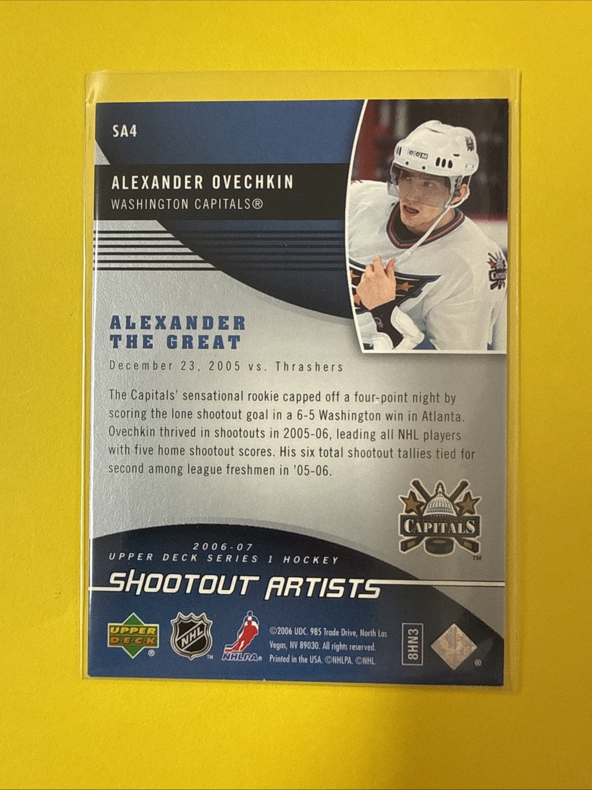 Alexander Ovechkin 2006 Hockey Card - back