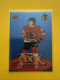 Connor Bedard 2025/26 UD Let Them Cook Speckle Blue Card - front