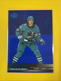 Overtime 2025/26 Blue Foil Macklin Celebrini Card - front