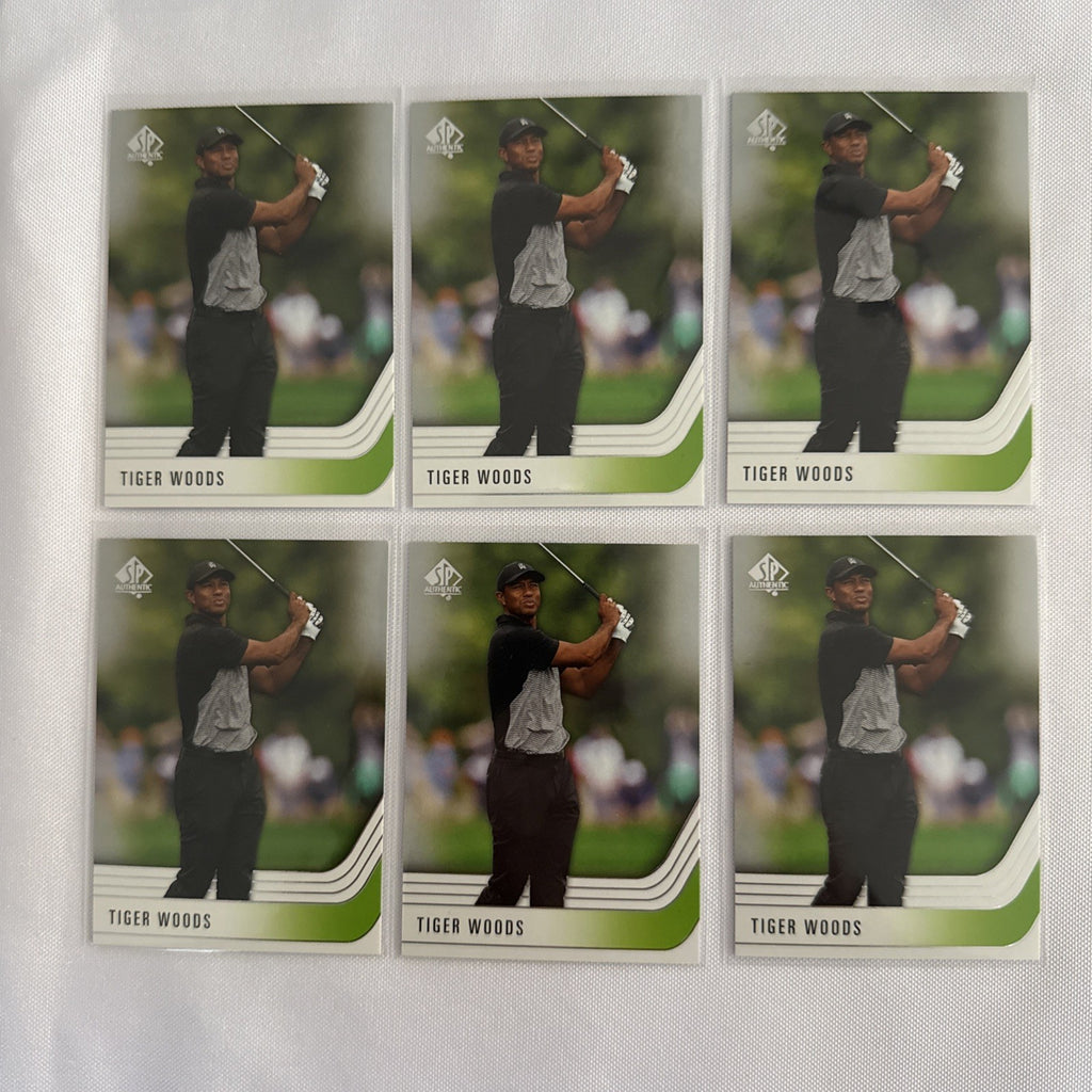 Tiger Woods 2021 SP Authentic 6 Cards - front