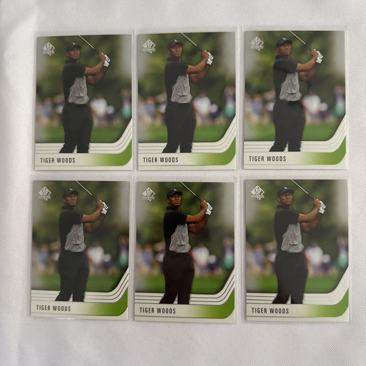 Tiger Woods 2021 SP Authentic 6 Cards - front