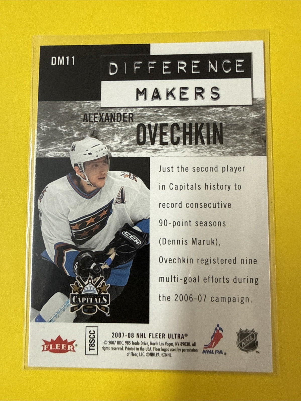 Alexander Ovechkin 2007 Card - back