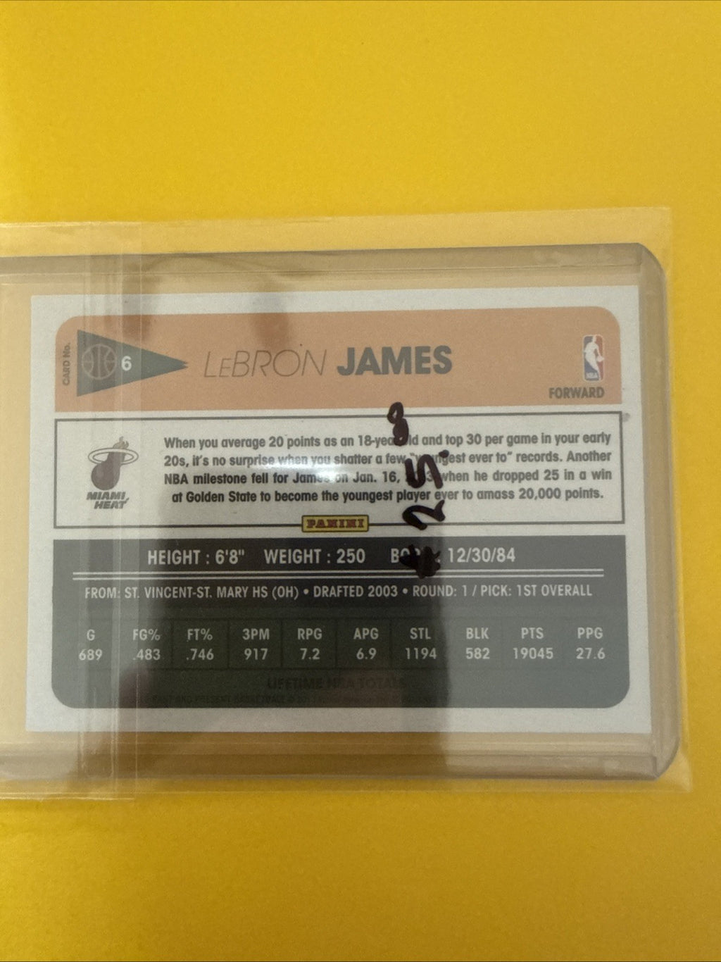 LeBron James 2012/13 Card - back