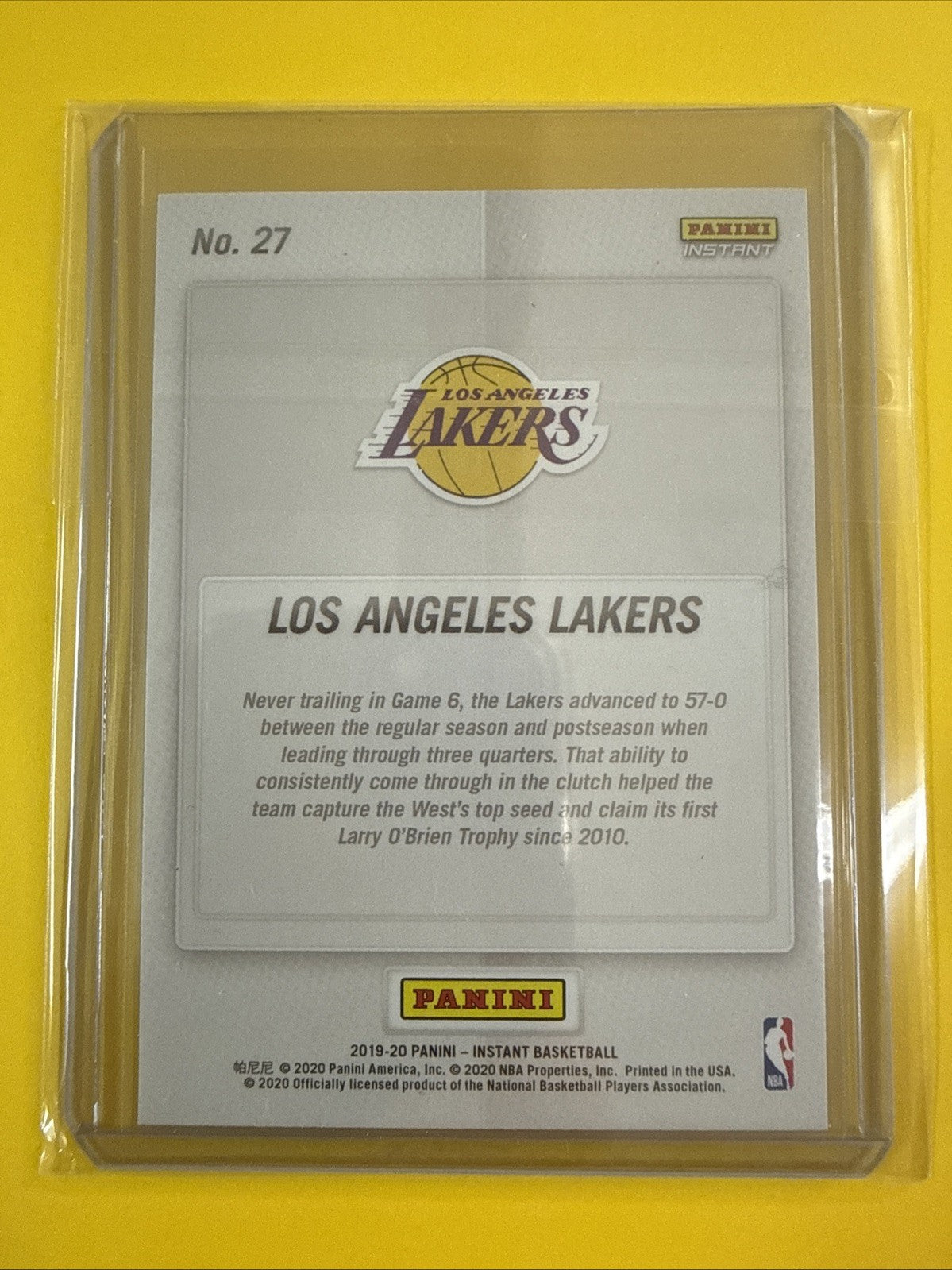 LeBron James 2019/20 Panini NBA Card - back