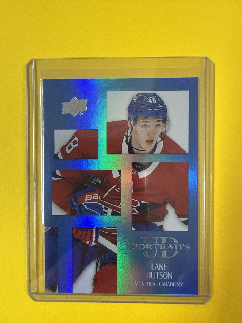 Lane Hutson 2024/25 UD Portraits Rookie Card - front