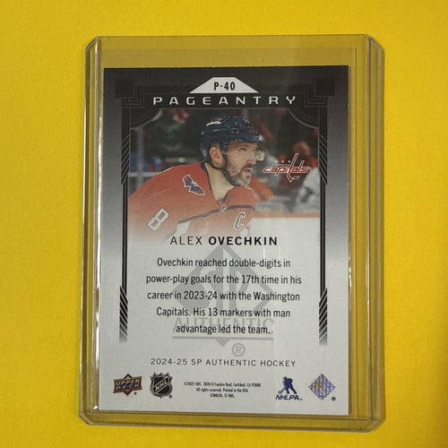 Alex Ovechkin 2024/25 SP Authentic Pageantry Card - back