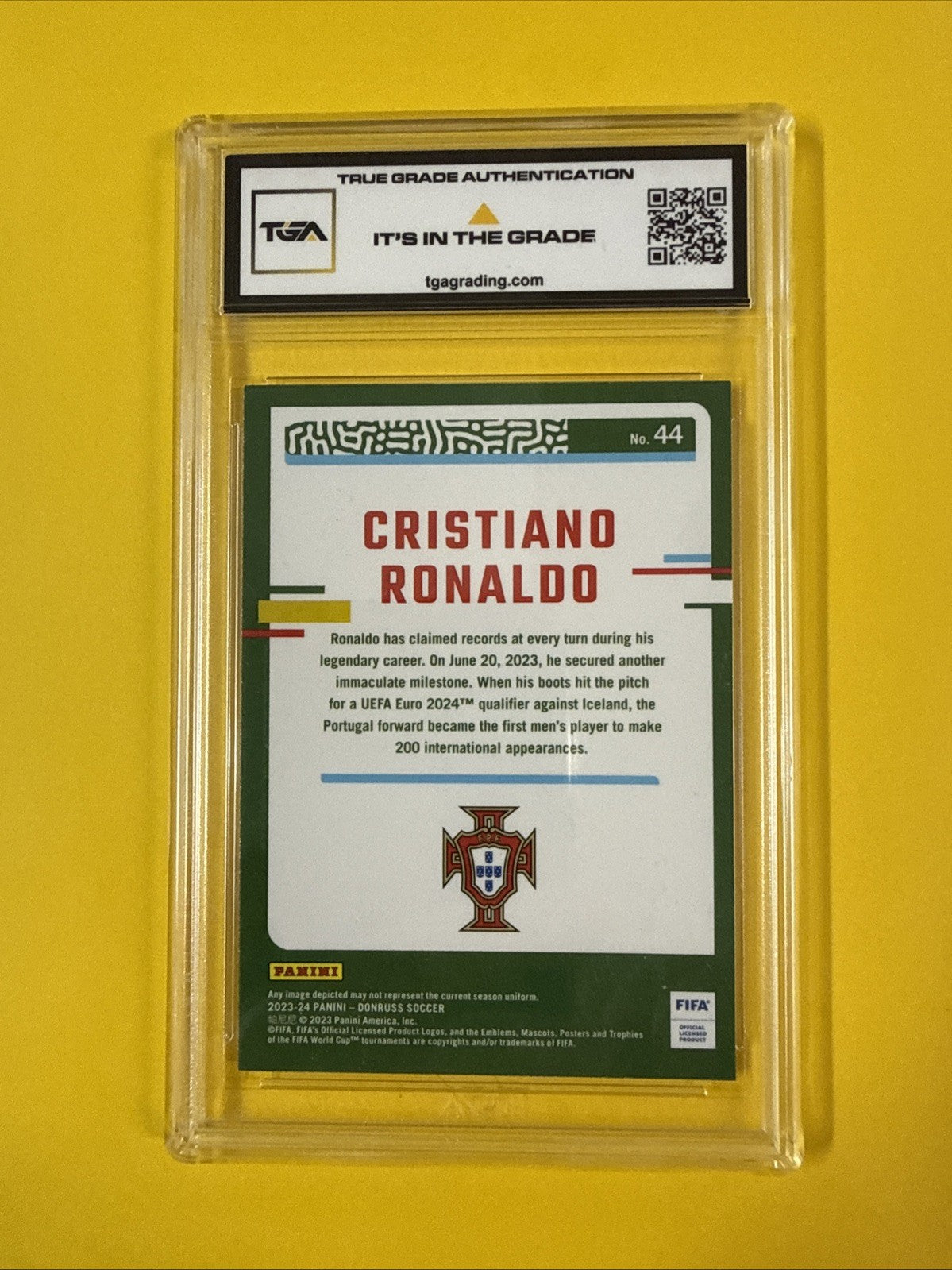 Cristiano Ronaldo 2023 Donruss Card Graded 7 - back