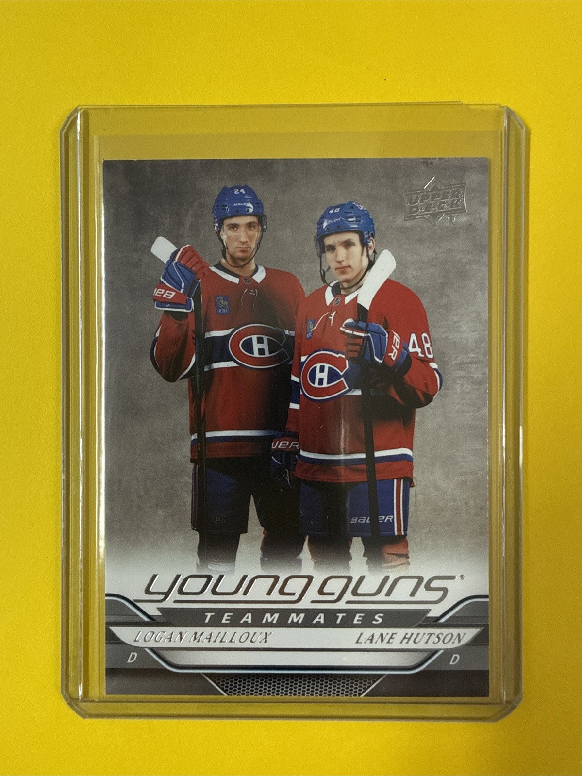 Lane Hutson 2024/25 UD Young Guns Teammates Rookie Card - front