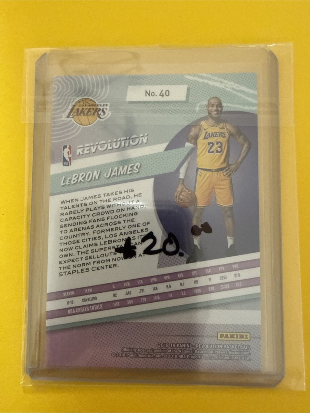 LeBron James 2018/19 Card - back