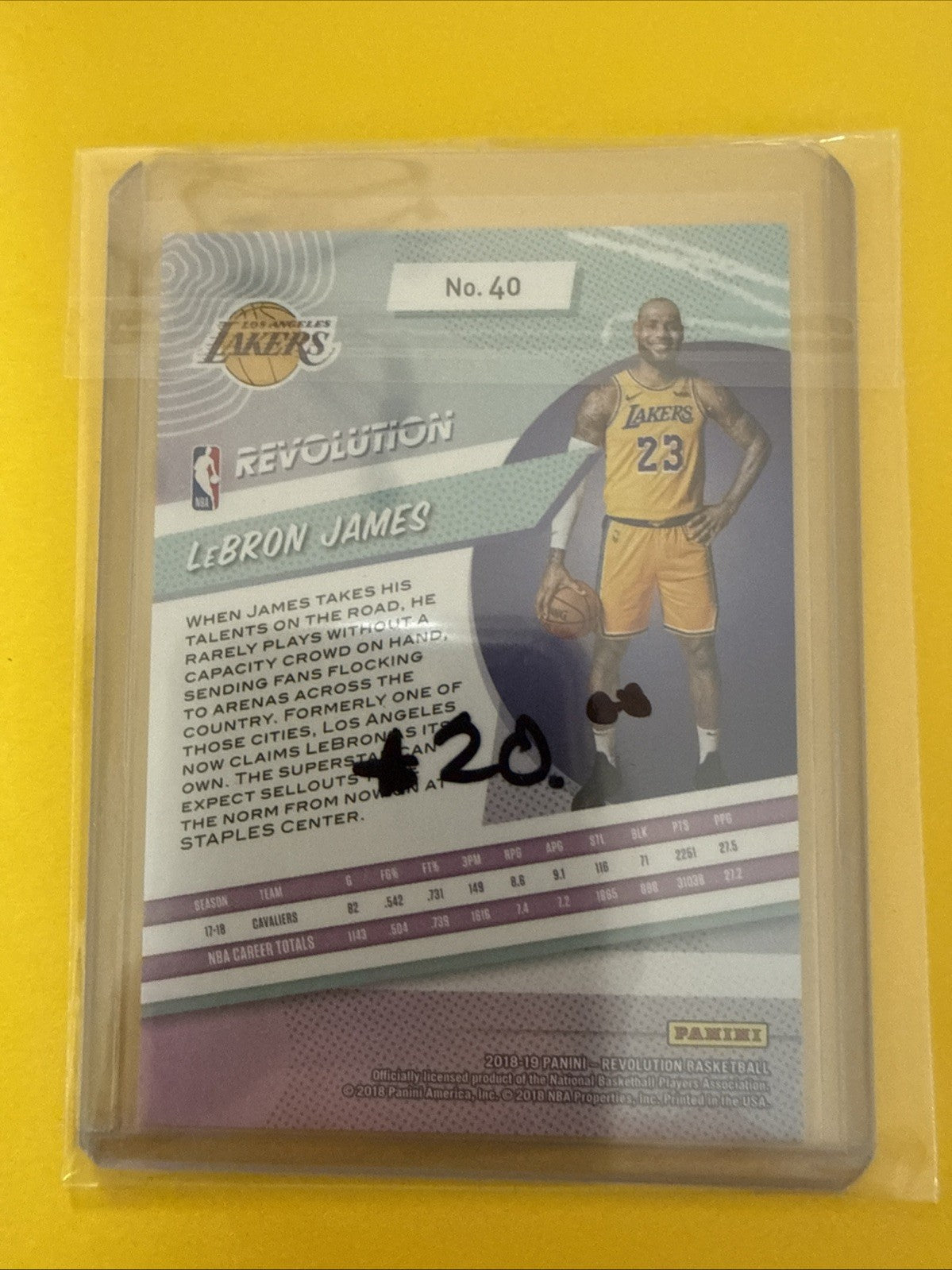 LeBron James 2018/19 Card - back