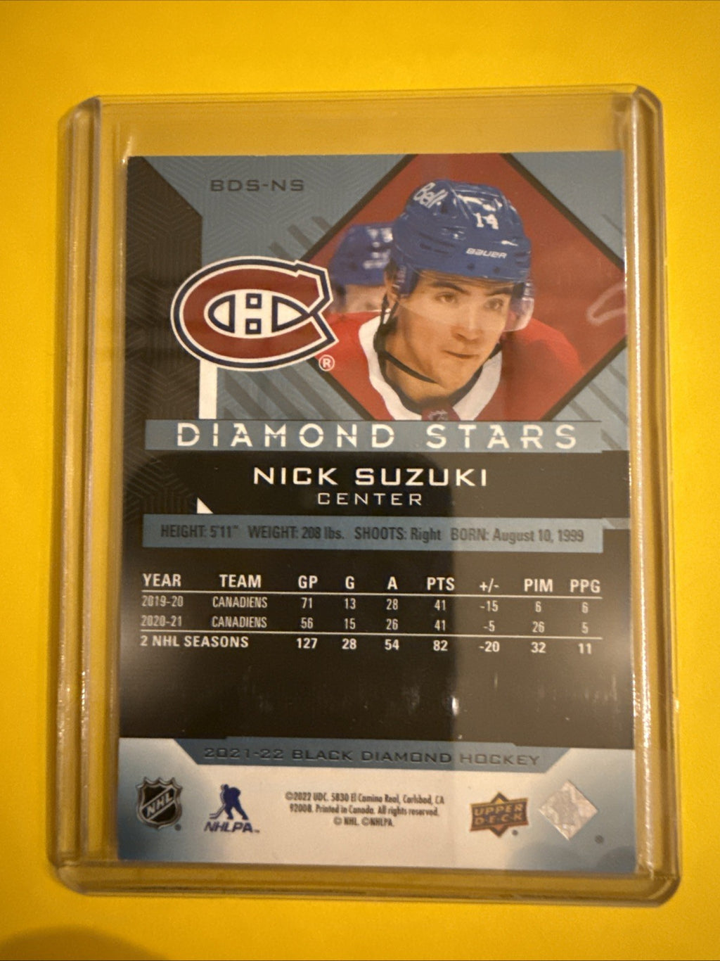 Nick Suzuki 2021/22 Black Diamond Card 069/249 - back