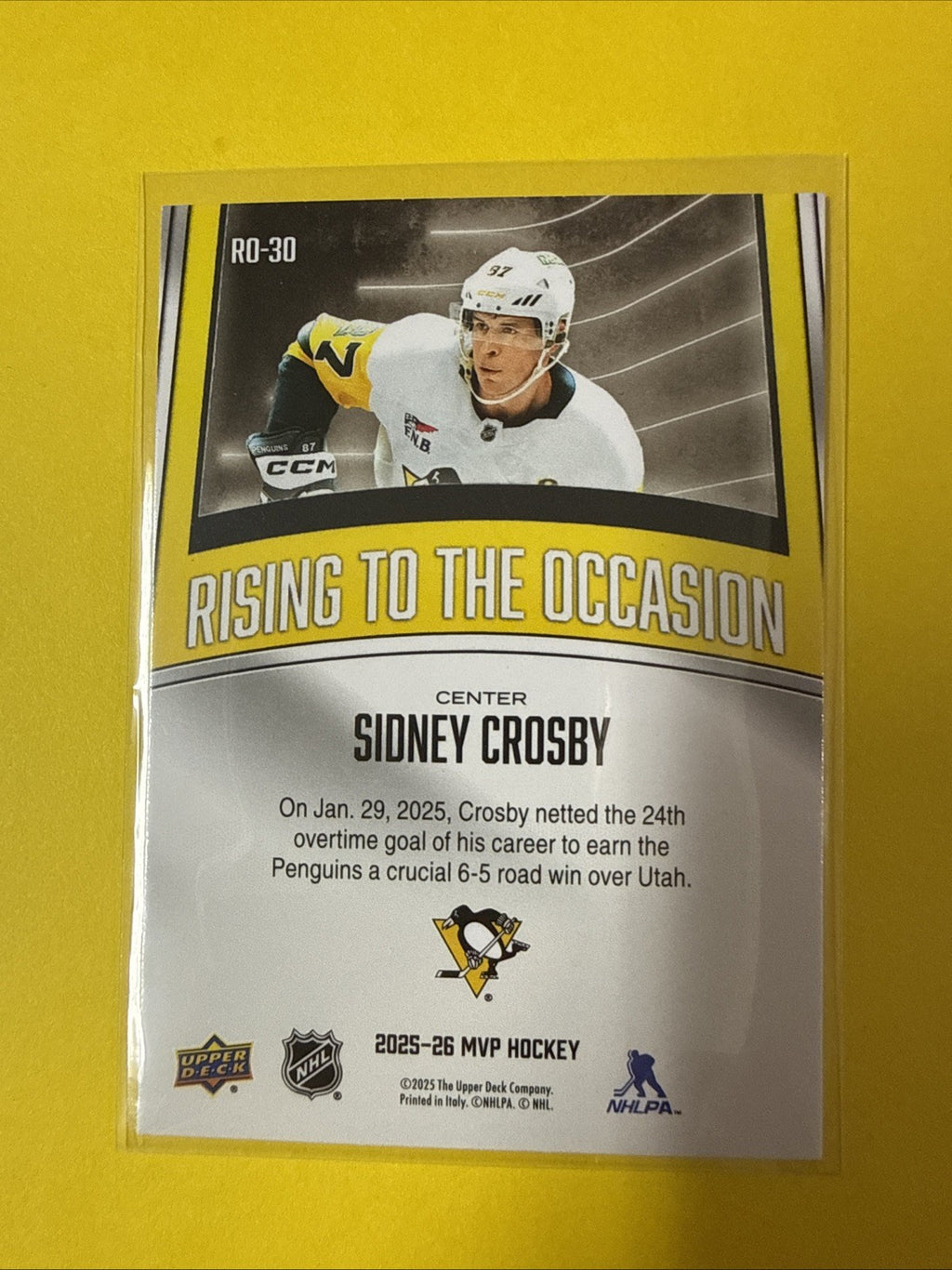 Sidney Crosby 2025/26 Cards - back