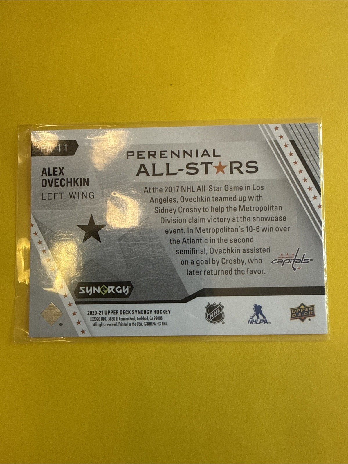 Alex Ovechkin 2020/21 UD Synergy Perennial All-Stars - back