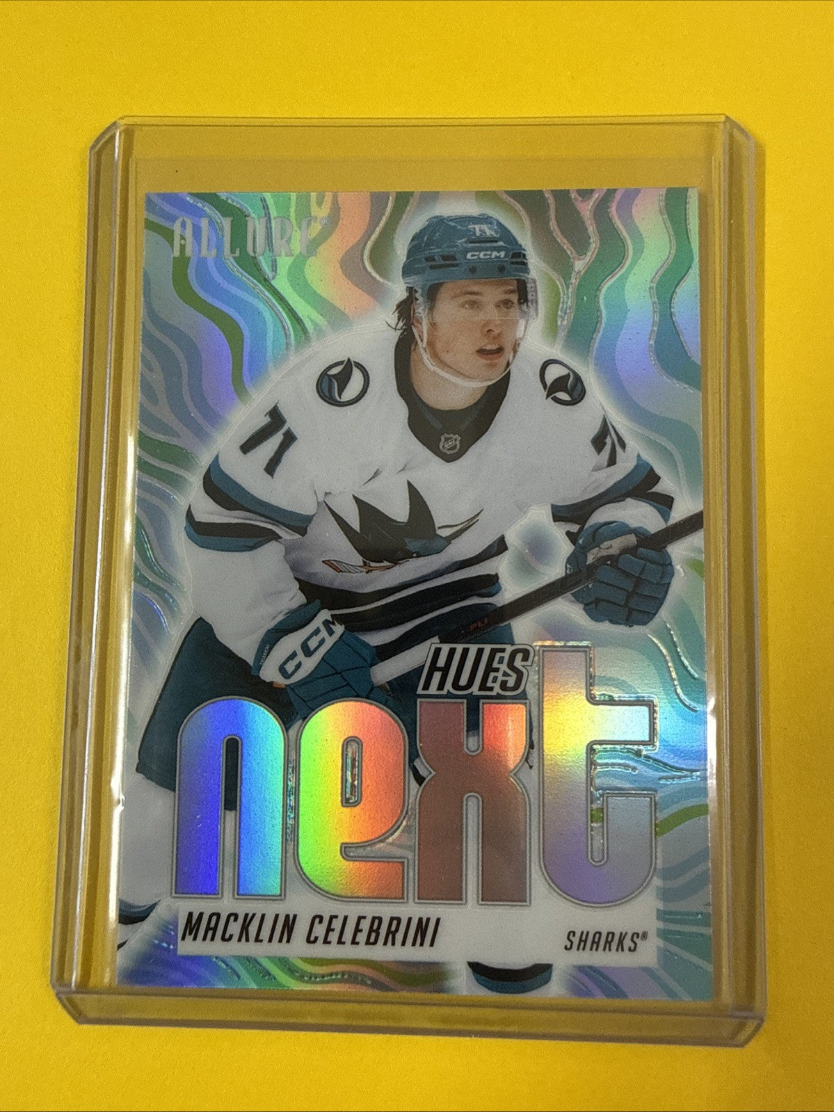 Macklin Celebrini 2025/26 Allure Hues Next Card - front