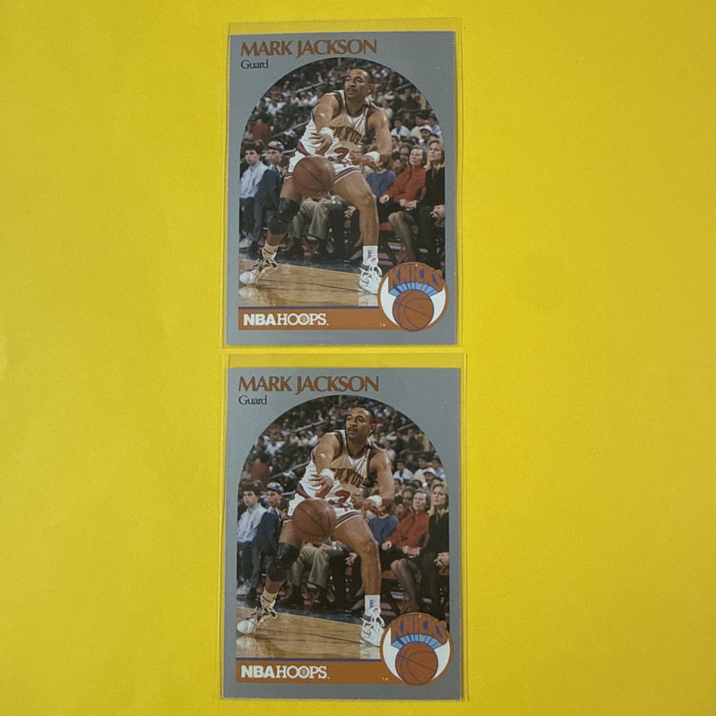 2 Menendez Brothers Rookie Card Mark Jackson 1990 NBA Hoops - front