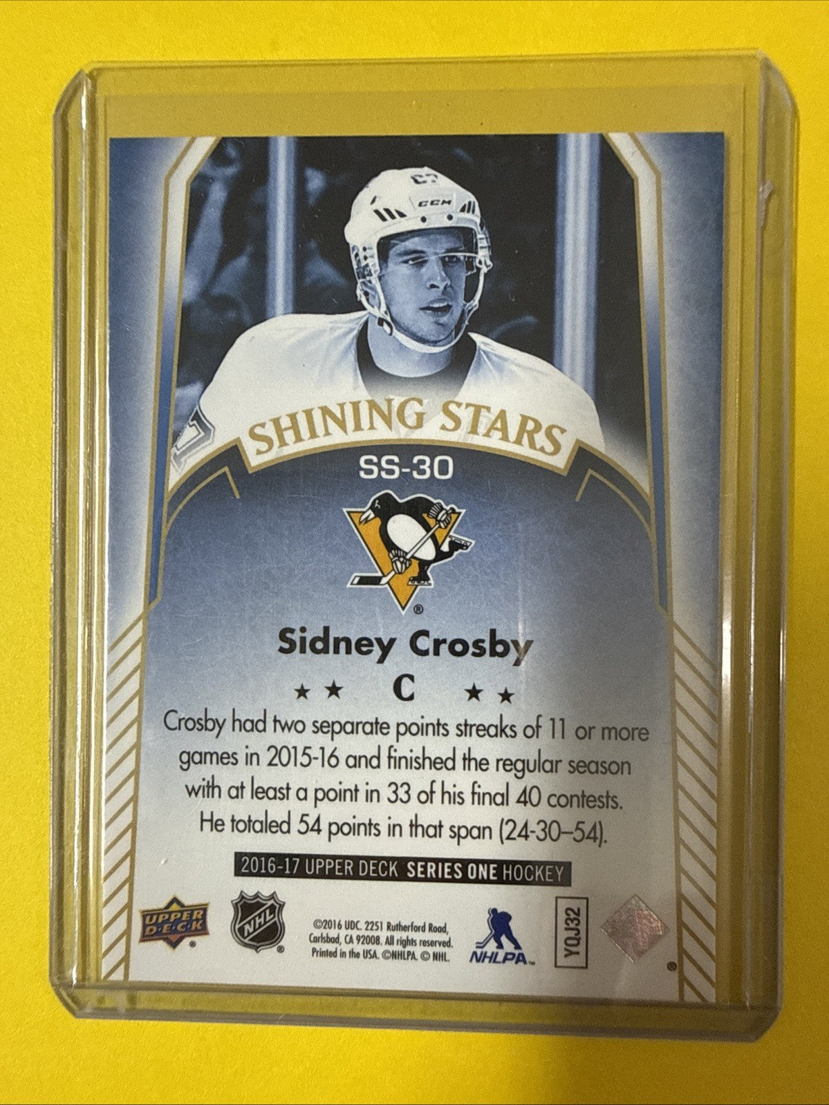 Sidney Crosby 2016/17 Cards - back