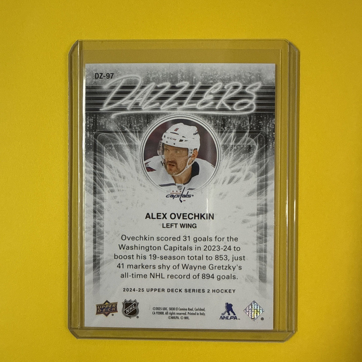 Alex Ovechkin 2024/25 UD Blue Dazzlers - back