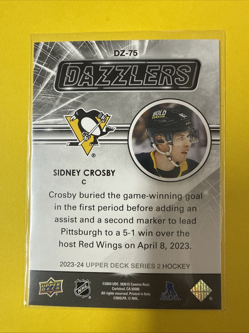 Sidney Crosby 2023/24 Cards - back