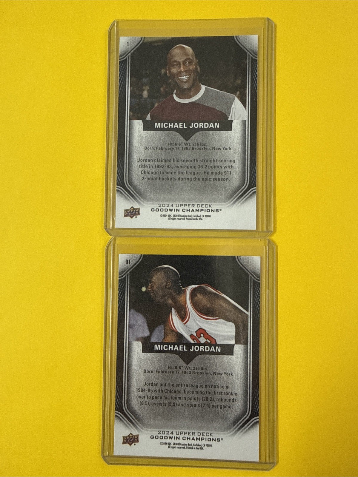 Michael Jordan 2024 Upper Deck Goodwin Champions 2 Cards - back