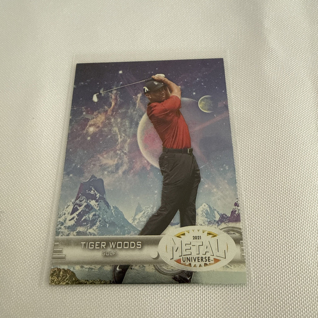 Tiger Woods 2021 Metal Universe Card - front