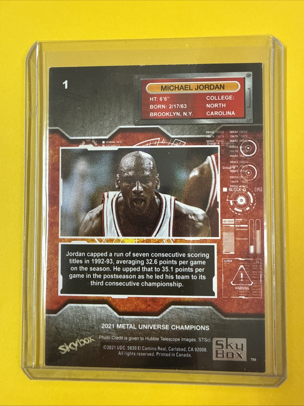 Michael Jordan 2021 Metal Universe Champions Card #1 - back