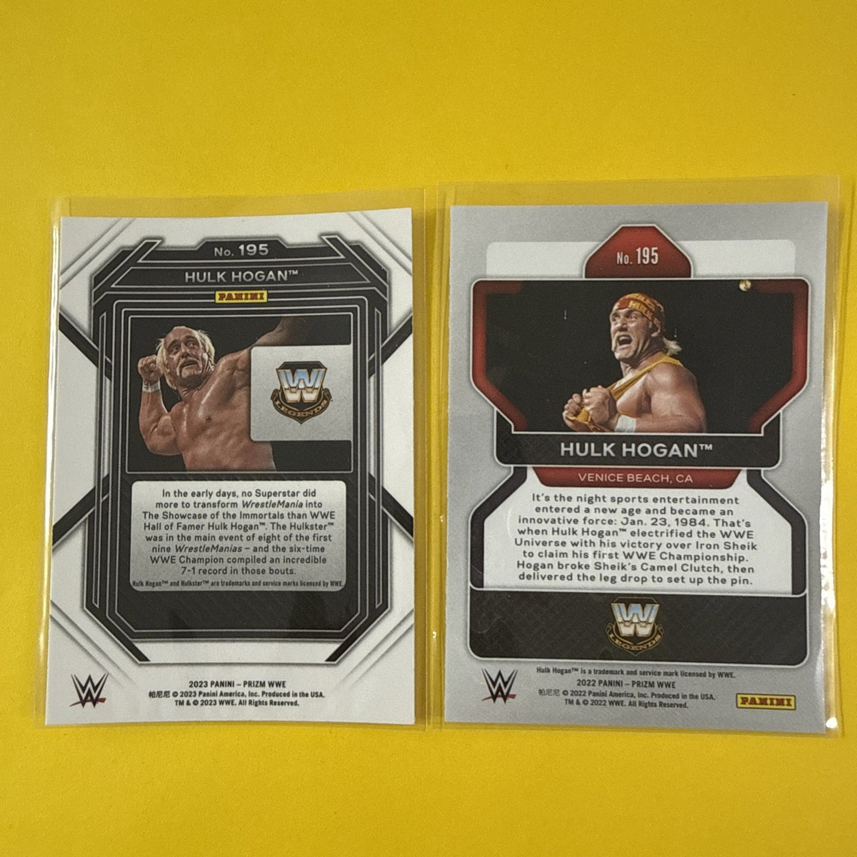 Hulk Hogan 2 Chrome Cards - back