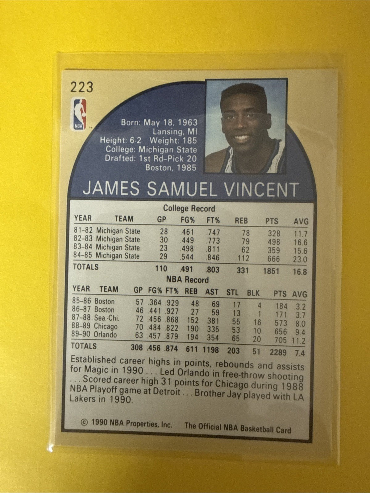 1990-91 NBA Hoops - Michael Jordan Wearing #12 His Jersey Was Stolen - back
