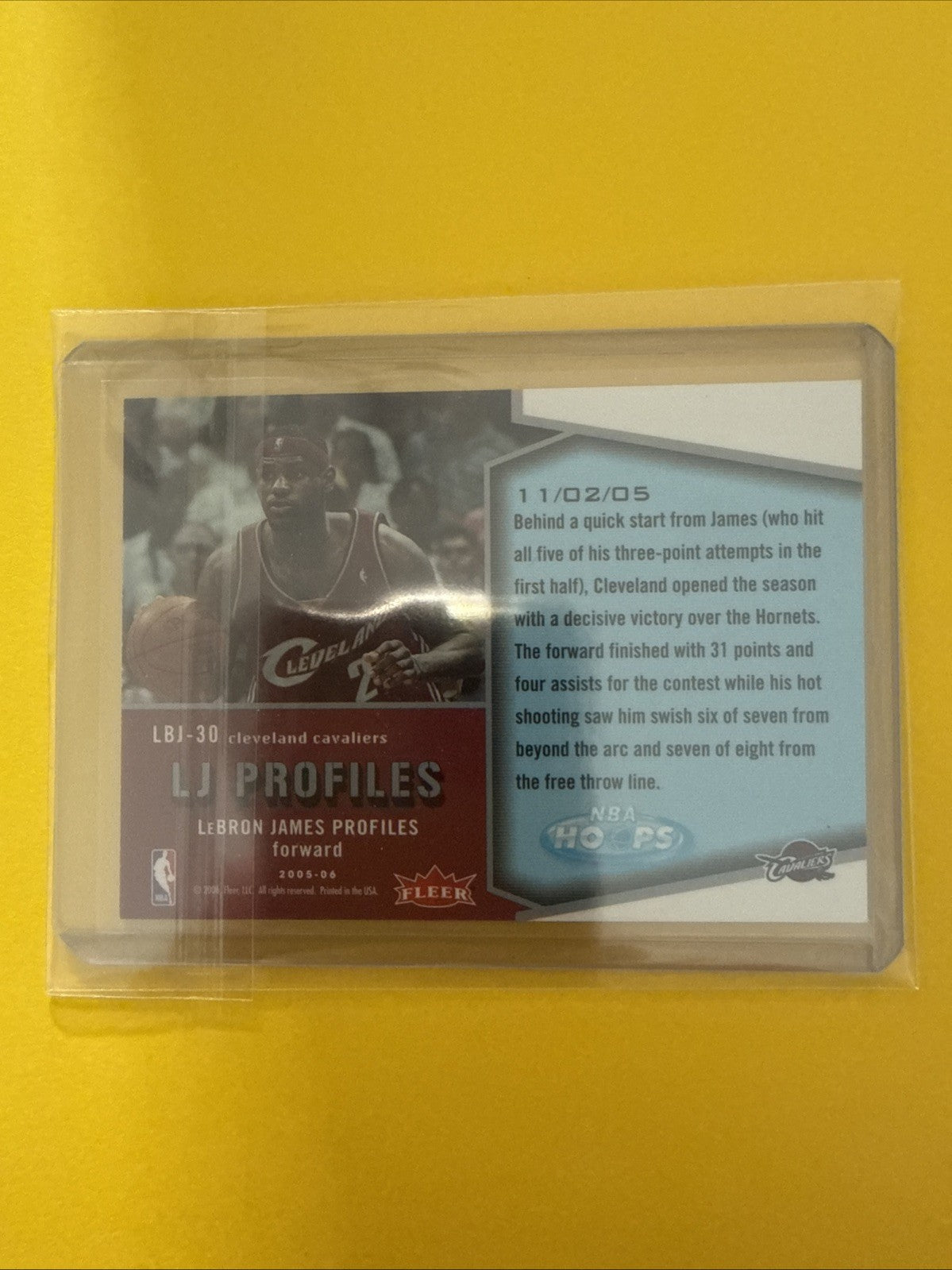 LeBron James 2005/06 Cards - back