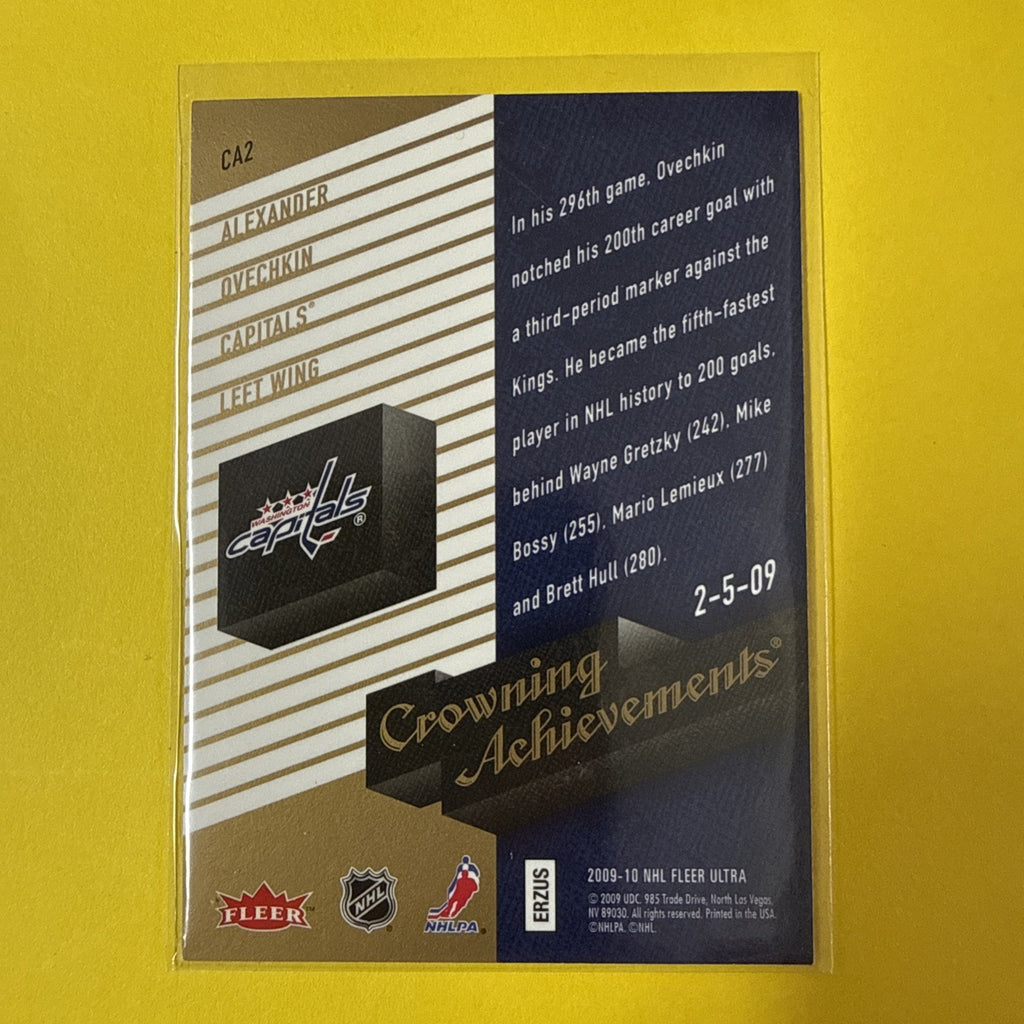 Alexander Ovechkin 2009 Card - back