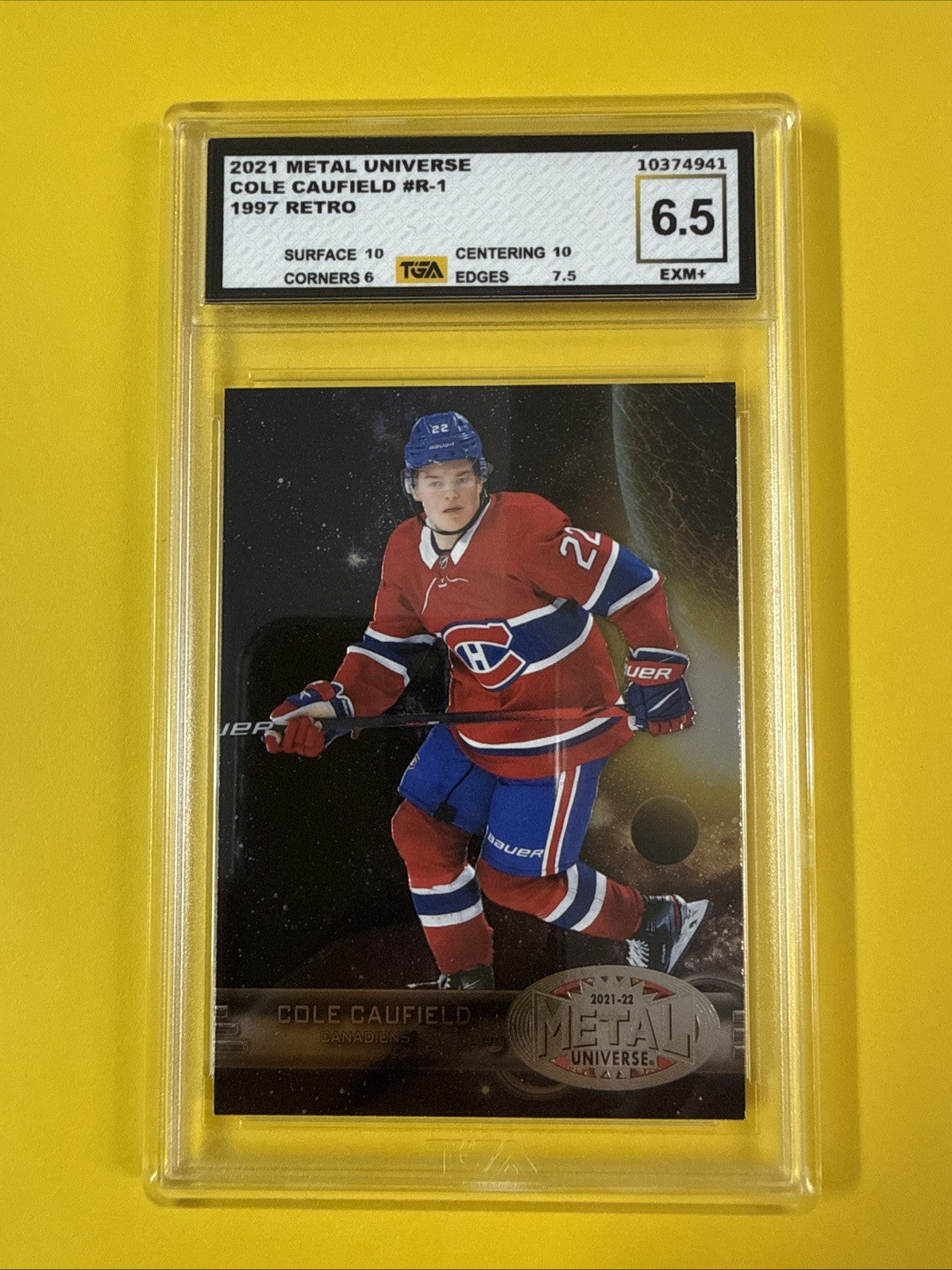 Cole Caufield 2021 Metal Universe Rookie Card Graded 6.5 - front