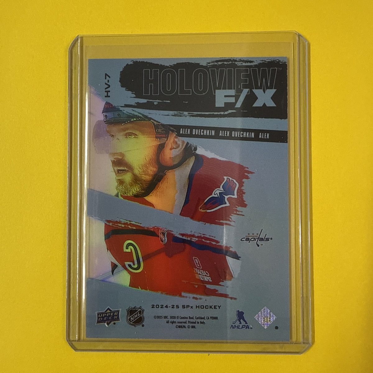 Alex Ovechkin 2024/25 SPx Holoview F/x Card - back
