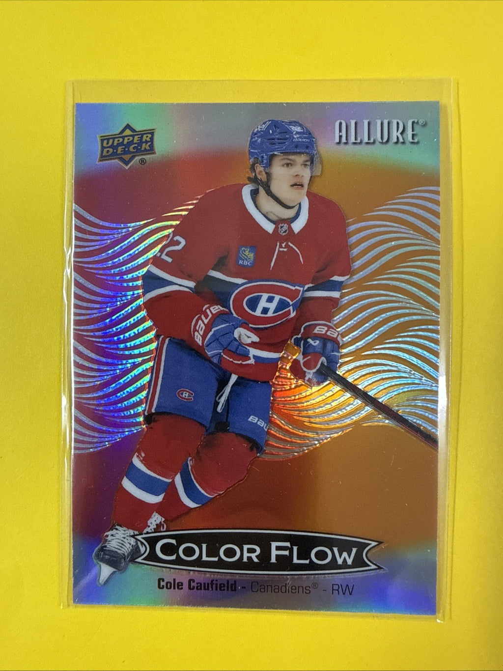 Cole Caufield 2024/25 Allure Color Flow Red/orange Card - front
