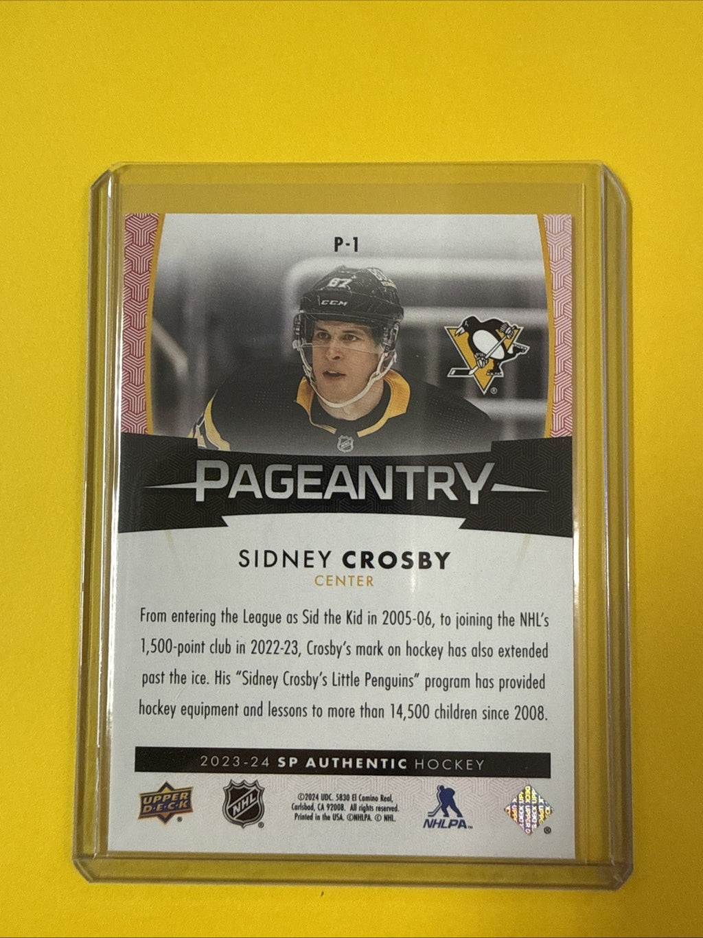 Sidney Crosby 2023 Cards - back