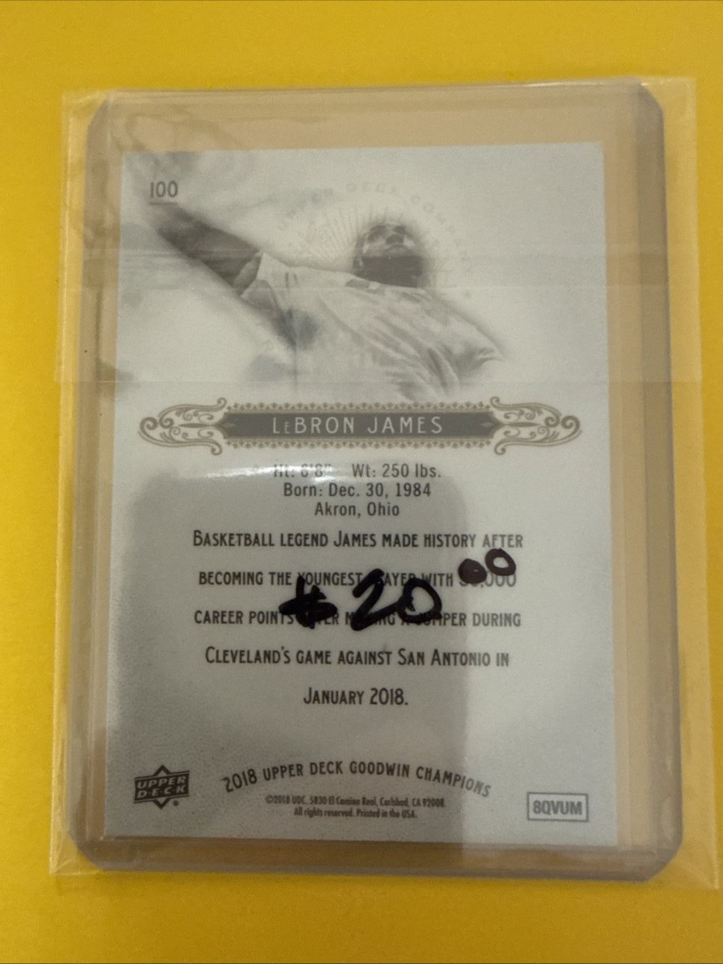 LeBron James 2018/19 Card - back
