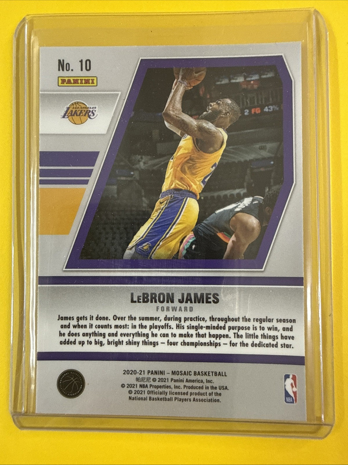 LeBron James 2020/21 NBA Card - back