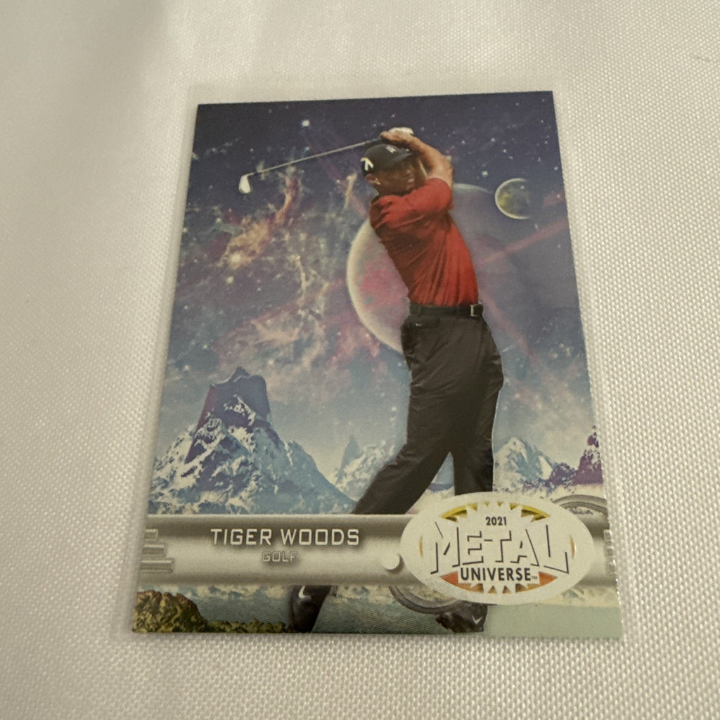 Tiger Woods 2021 Metal Universe Card - front