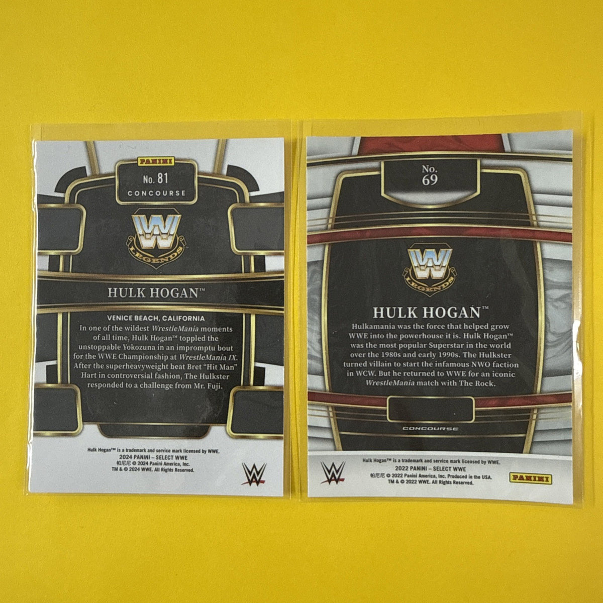 Hulk Hogan 2 Chrome Cards - back