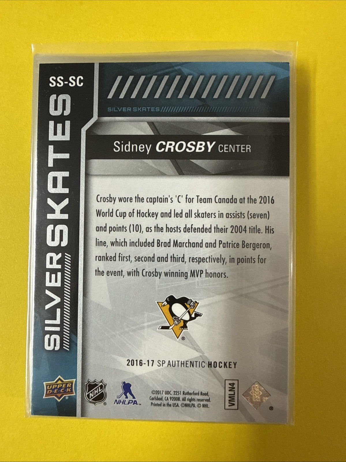 Sidney Crosby 2016/17 Cards - back