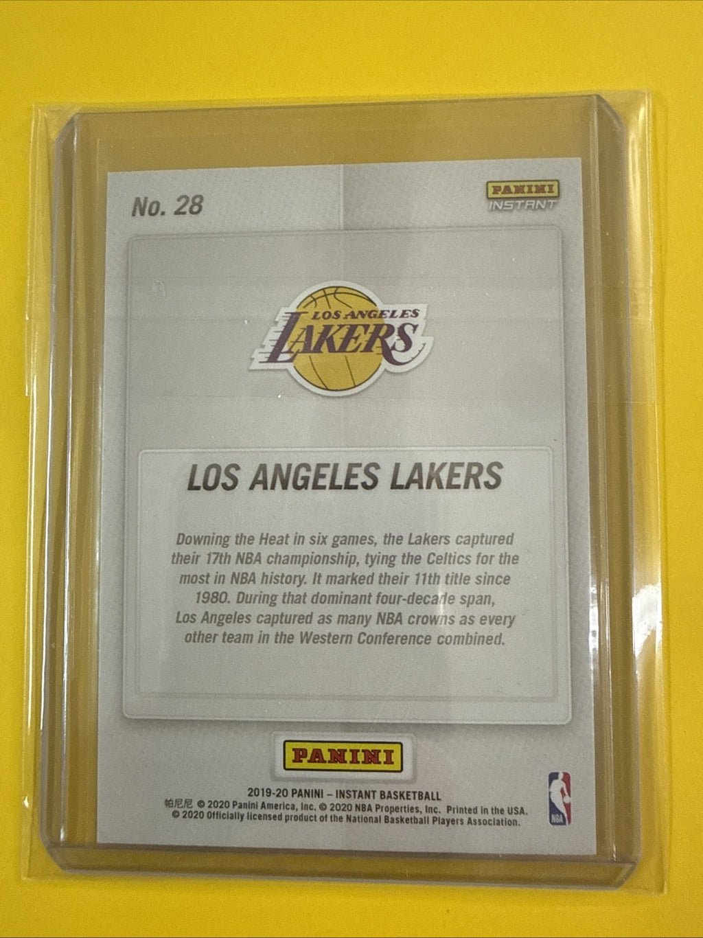 LeBron James 2019/20 Panini NBA Card - back
