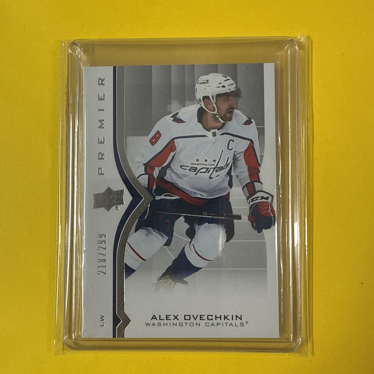 Alex Ovechkin 2020/21 UD Premier Collection Jersey Card Out of /299 - front