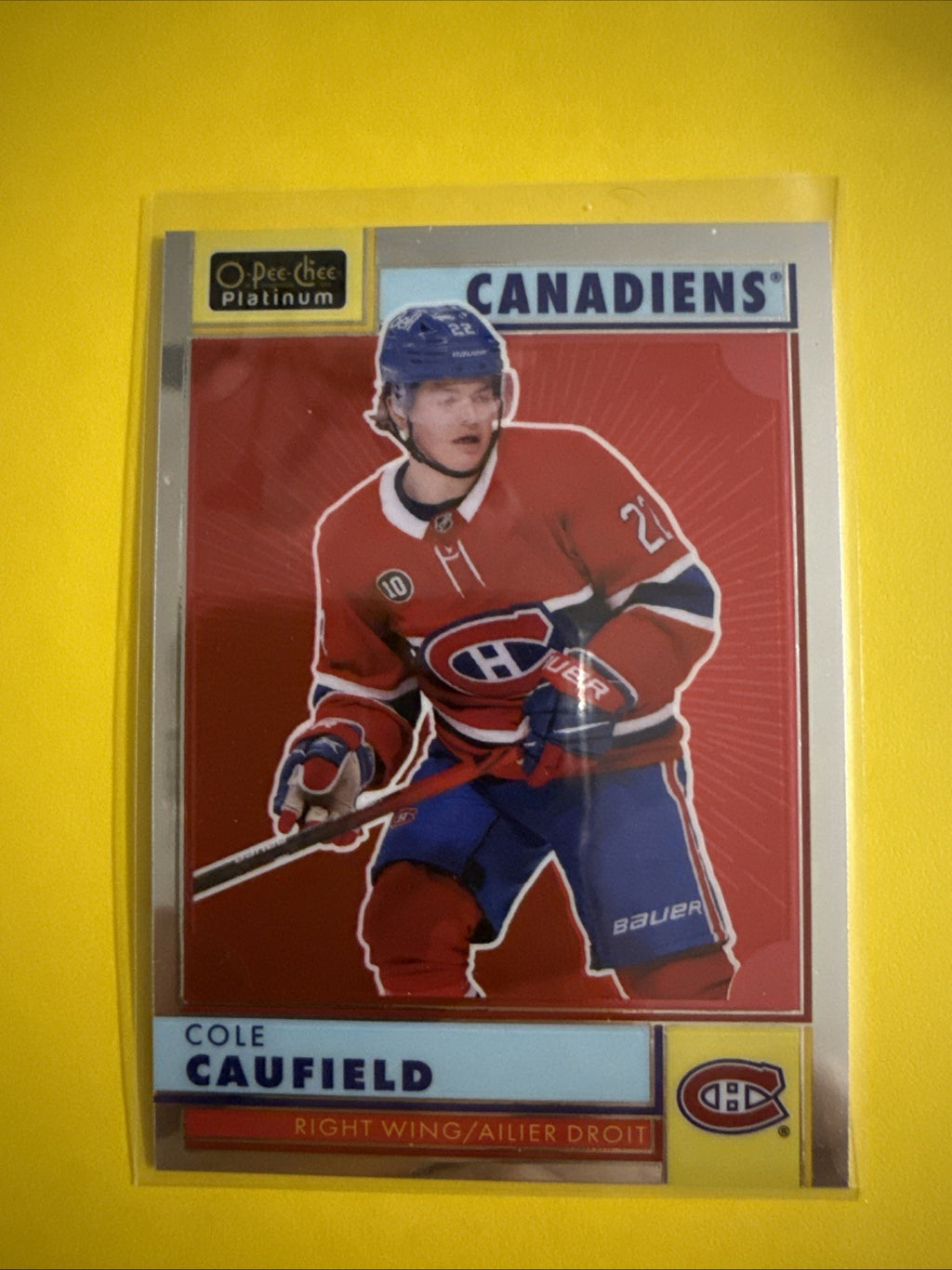 Cole Caufield 22 /23 O Pee Chee Platinum Retro Card - front