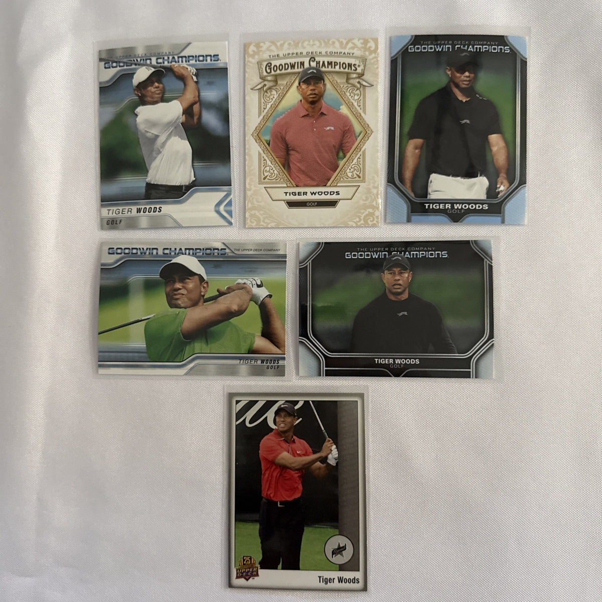 Tiger Woods 6 Golf Cards - front