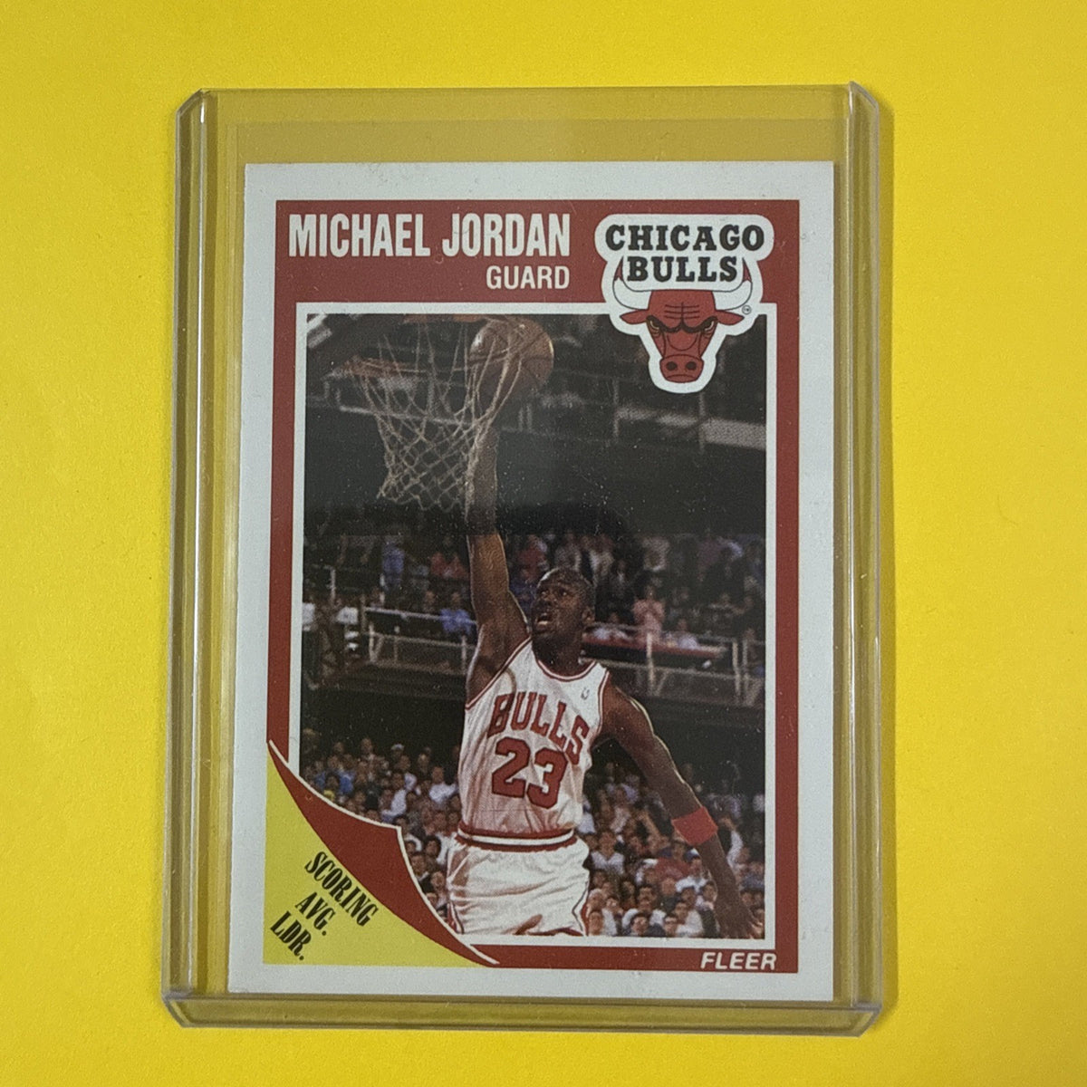 Michael Jordan 1989 Fleer Scoring Avg. Leader Bulls Vintage Basketball Card! - front