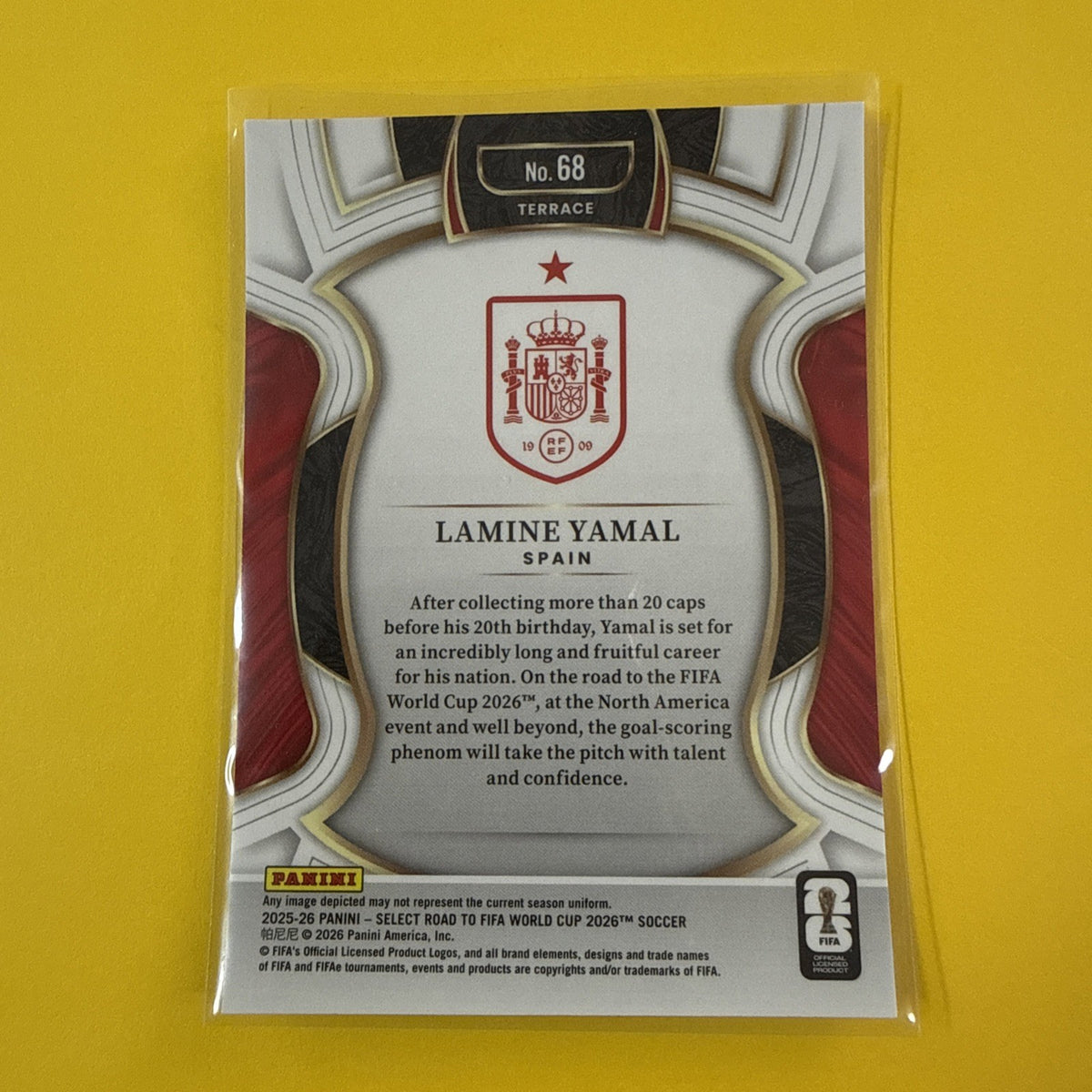 Lamine Yamal 2026 Panini Select Chrome Card - back