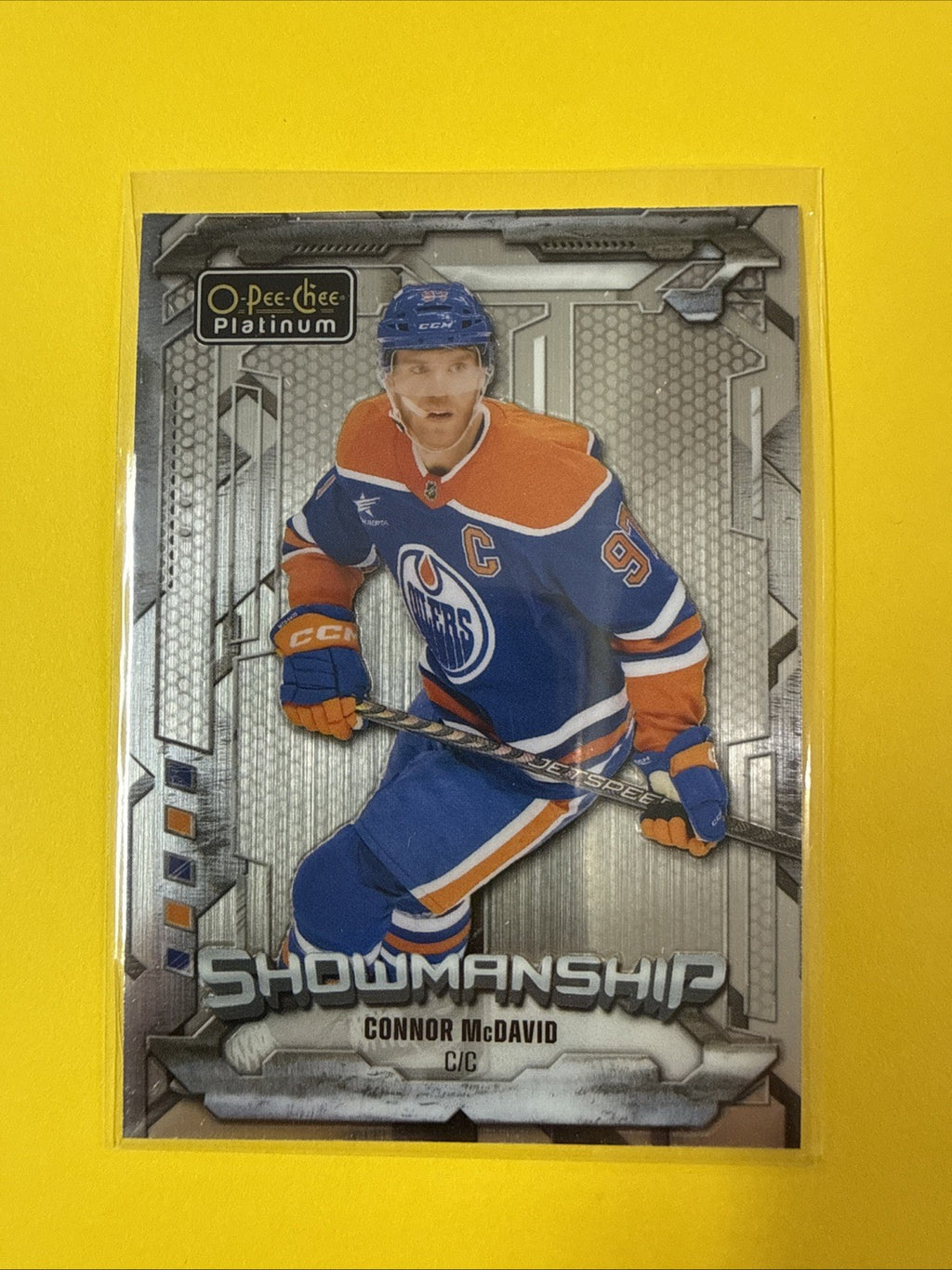Connor McDavid 2024/25 O Pee Chee Platinum Showmanship Card - front