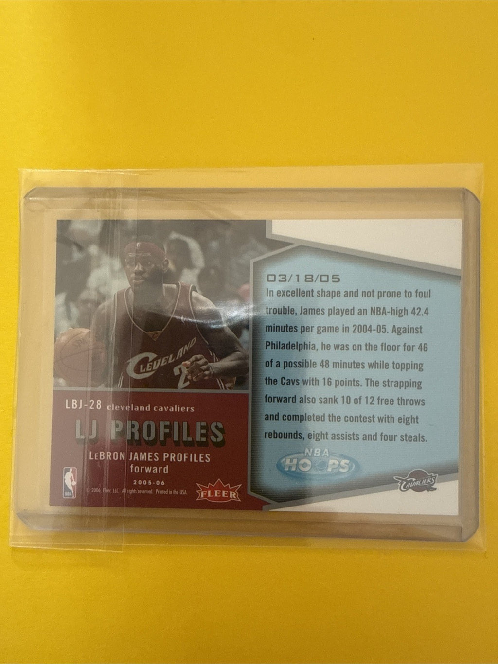 LeBron James 2005/06 Cards - back