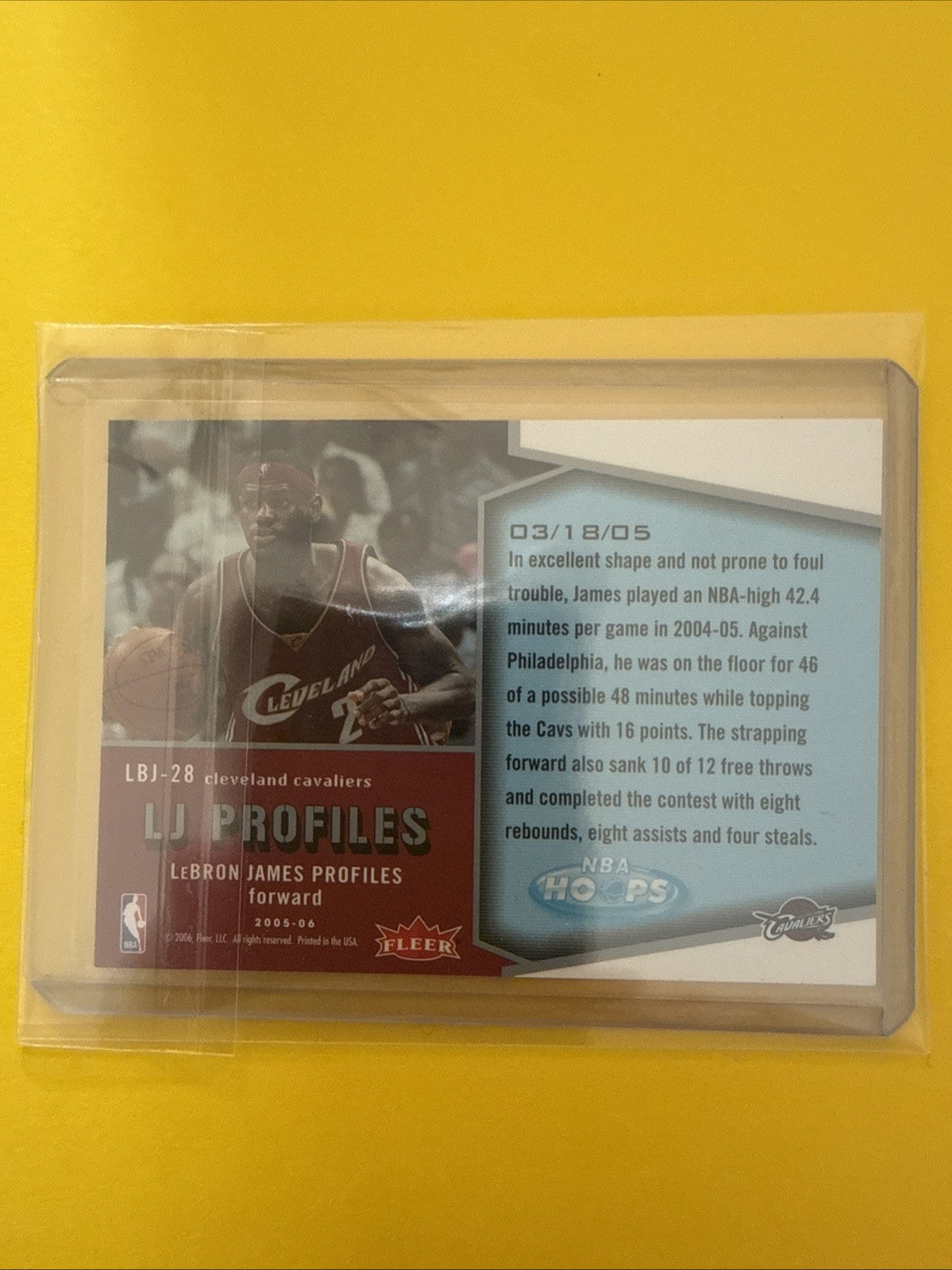LeBron James 2005/06 Cards - back