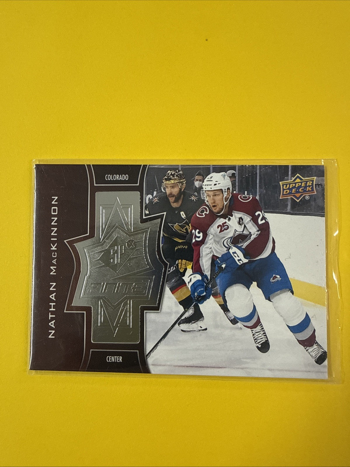 Nathan MacKinnon 2020/21 UD SPx Finite Card 1100/2999 - front